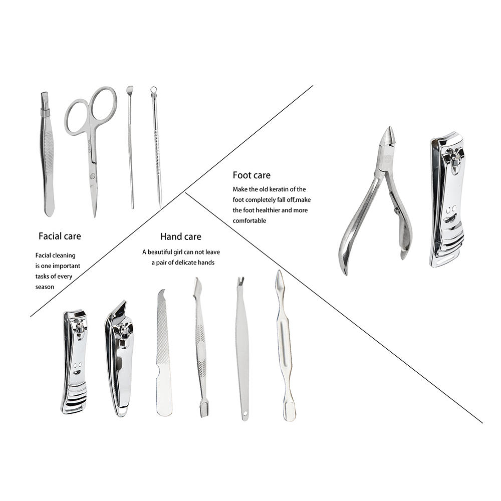 12 PCS manicure kit tools cut nail clipper set
